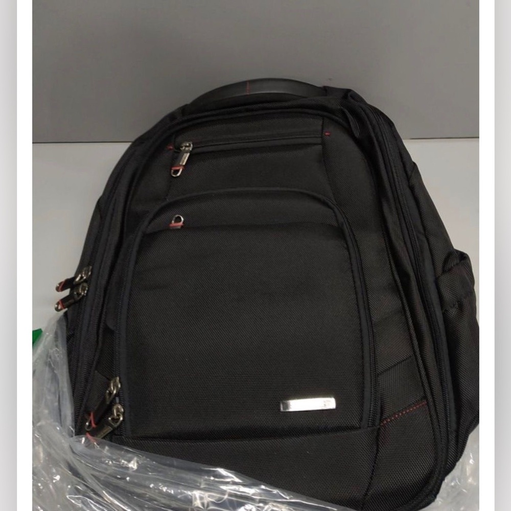 Samsonite Black Backpack with Subtle Red Trim NWT - image 3